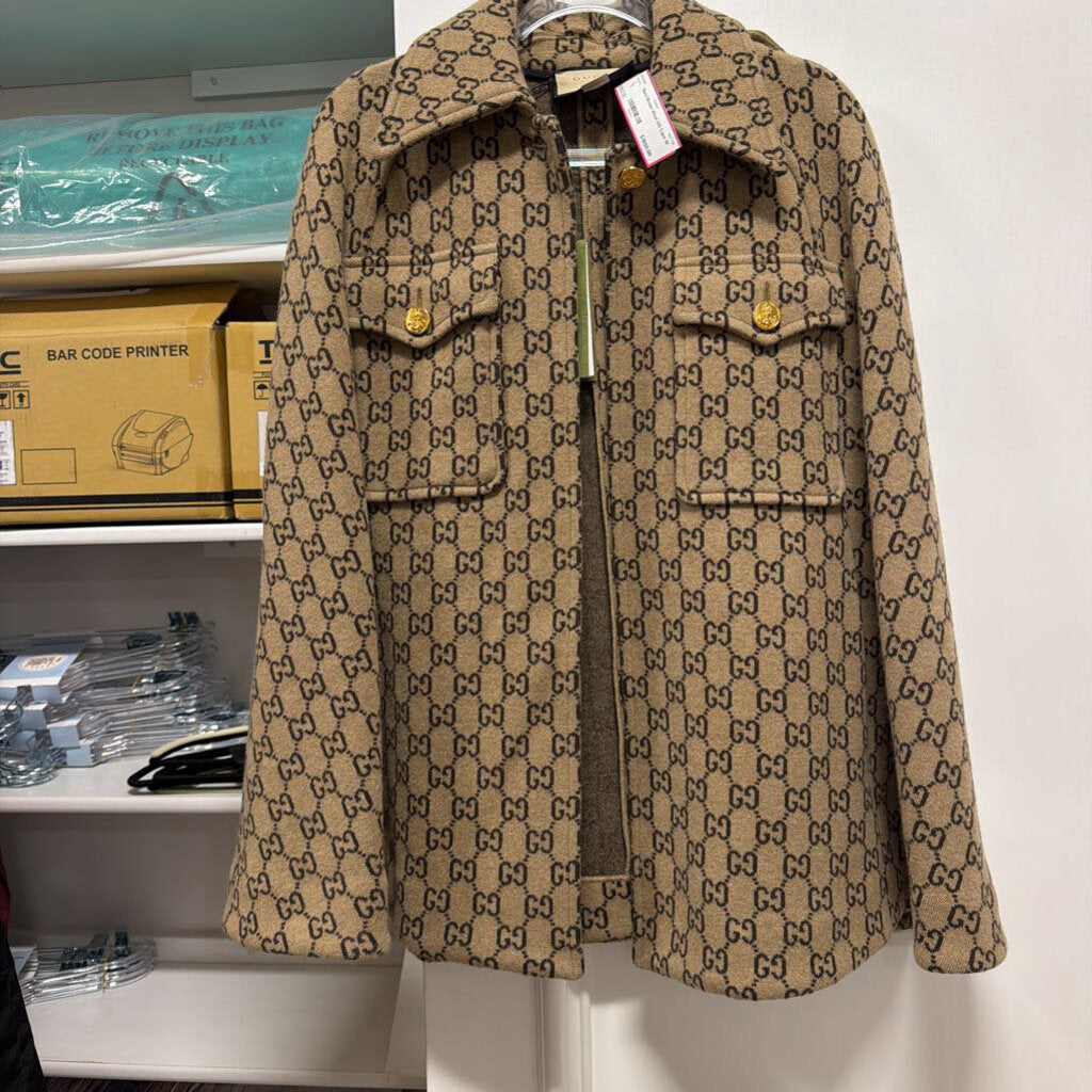 Brown Wool GG Cape