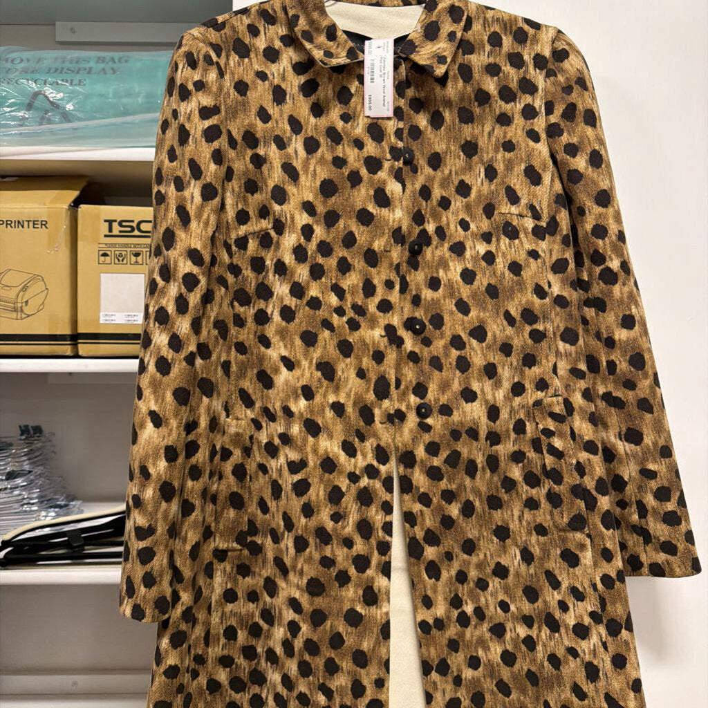 Brown Wool Animal Print Coat