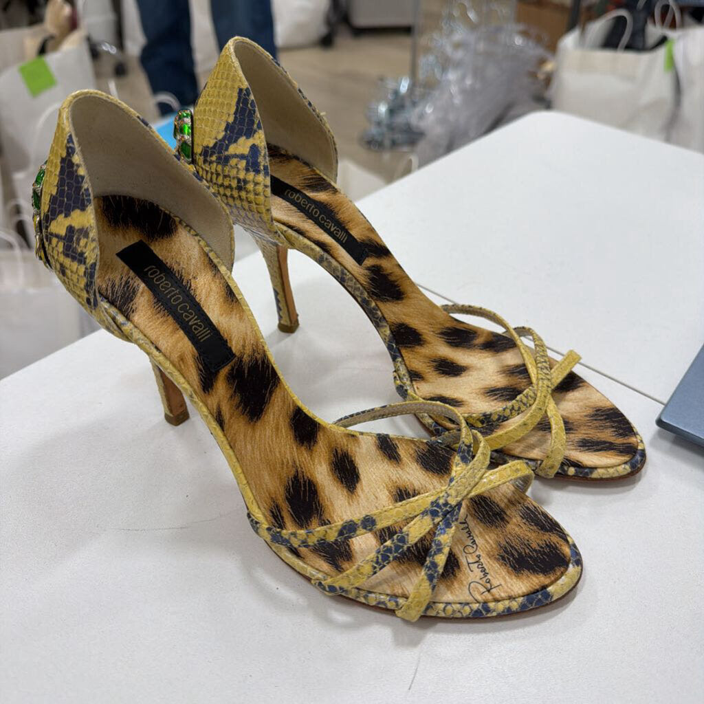 Snakeskin Leopard Jewel Pumps (37.5)
