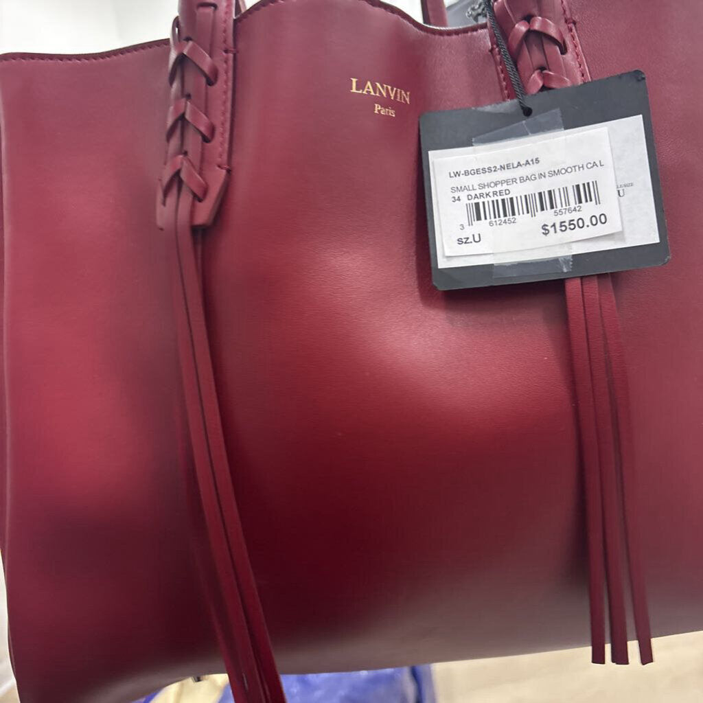 Red Leather Shopper Tote (NWT 1550)