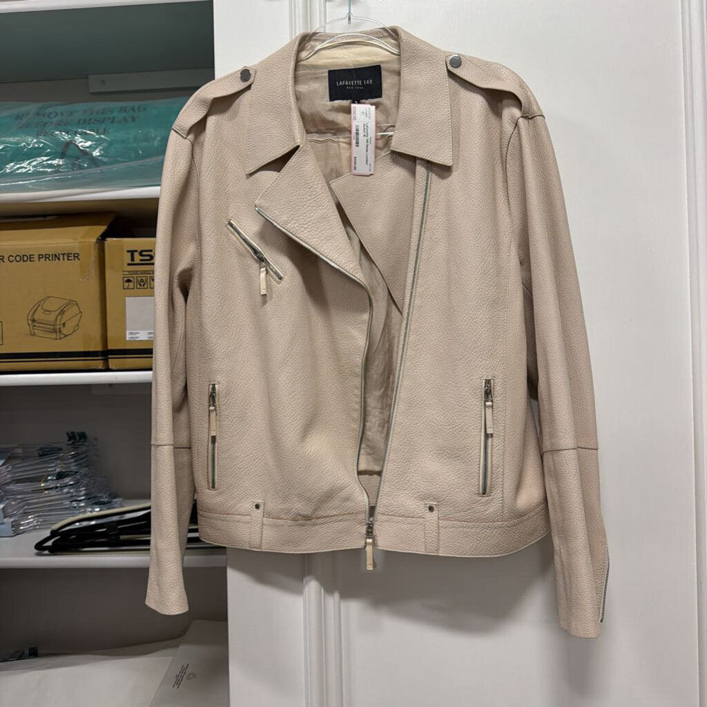 Beige Leather Jacket