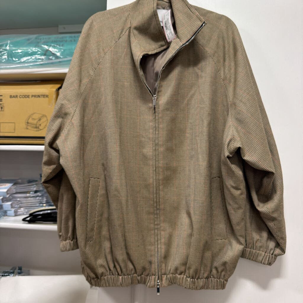 Black/Beige Poly/Cotton Houndstooth Jacket (NWT)
