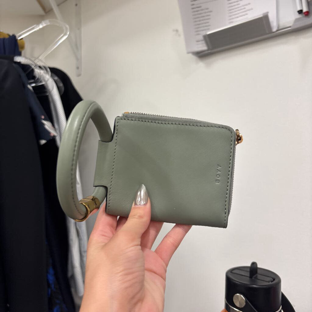 Green Leather Wristlet