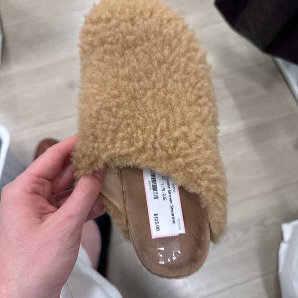 Brown Shearling Mule