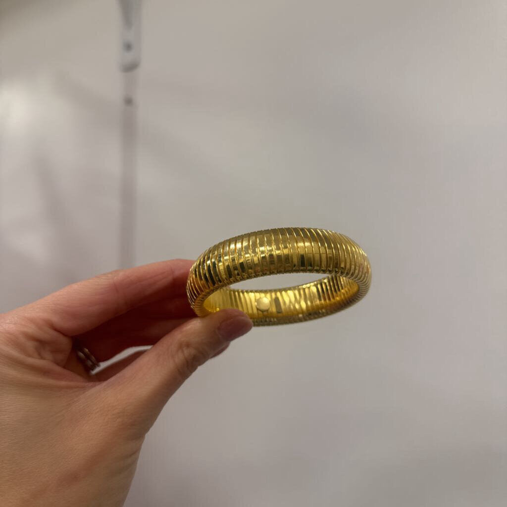Yellow Gold-Plated Brass Elastic Coil Bracelet (est 95 retail)