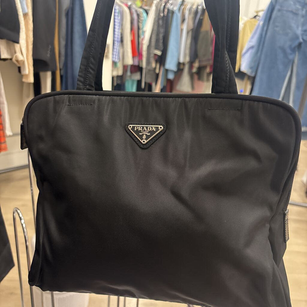 Black Nylon Tote Bag