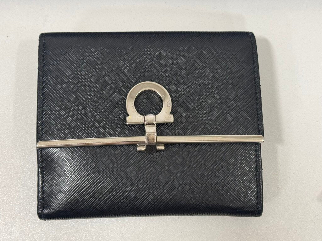 Black Saffiano Leather Compact Wallet