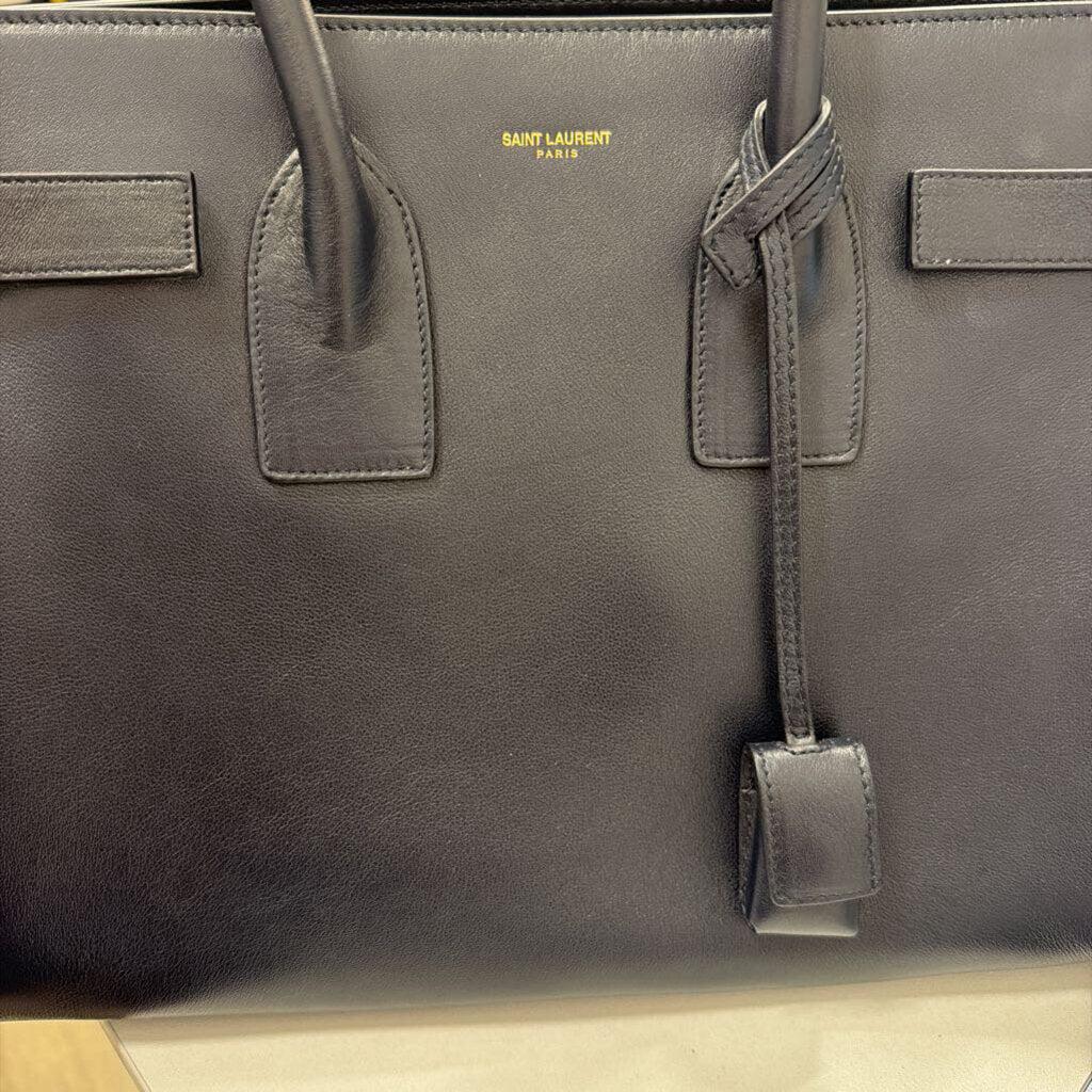 Black Leather Small Sac Jour Bag