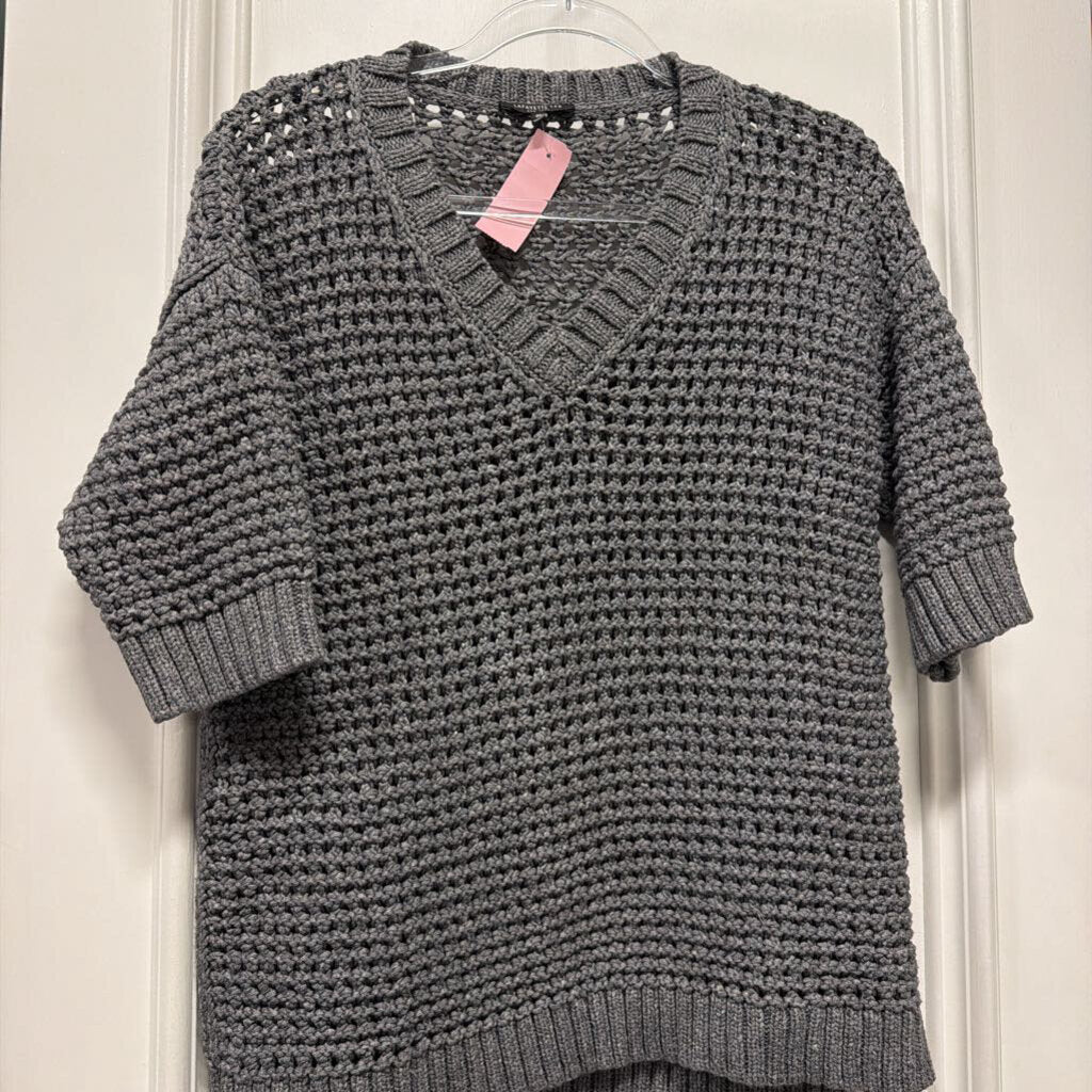 Grey Cotton SS Sweater