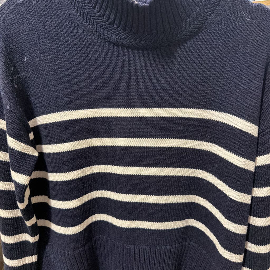 Blue/White Cotton Striped Sweater