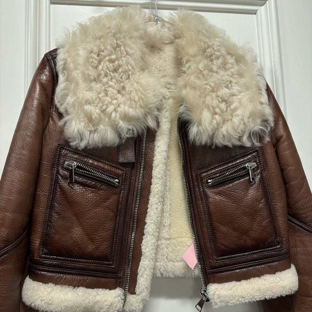 Brown Sherpa Collar Jacket
