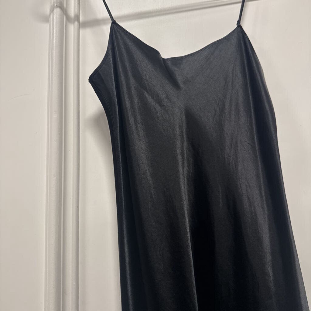 Black Satin Slip Dress