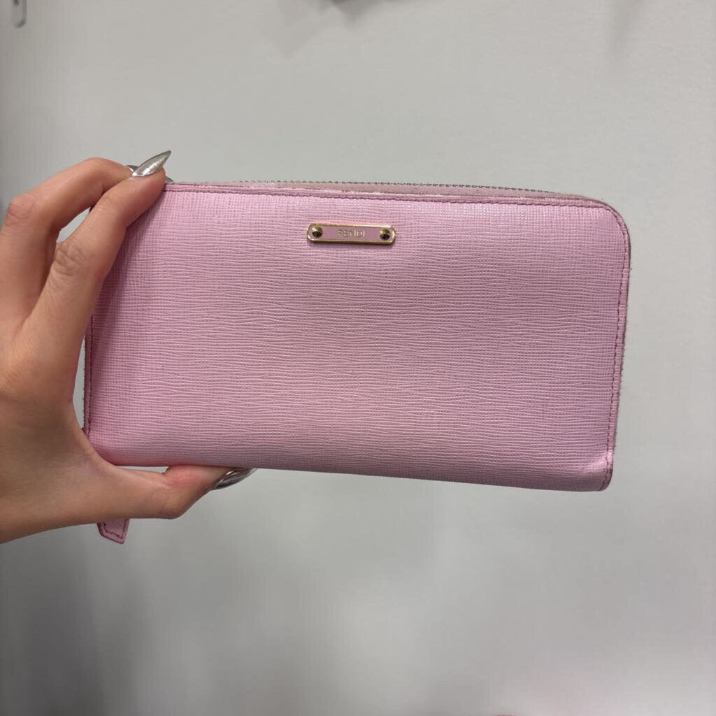 Pink Leather Long Wallet