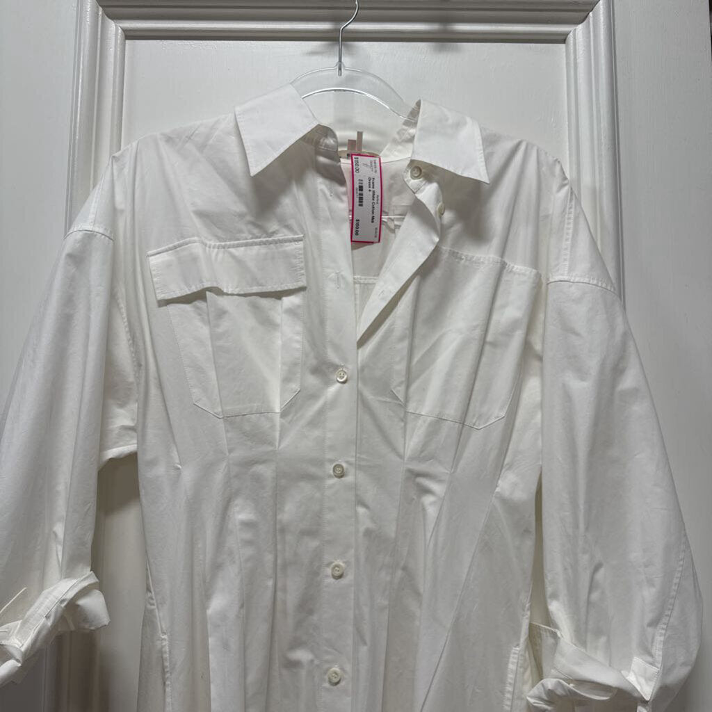 White Cotton Midi Dress