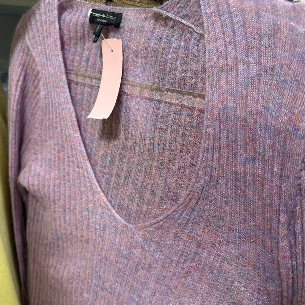 Purple Mohair Wool Blend Sweater