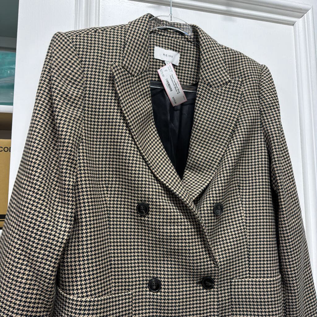 Tan/Black Wool Houndstooth Blazer