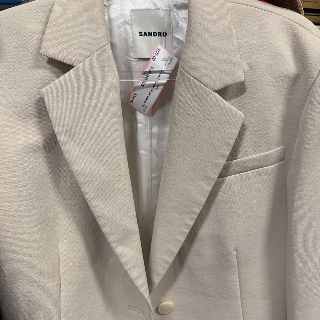 Cream Poly Blazer