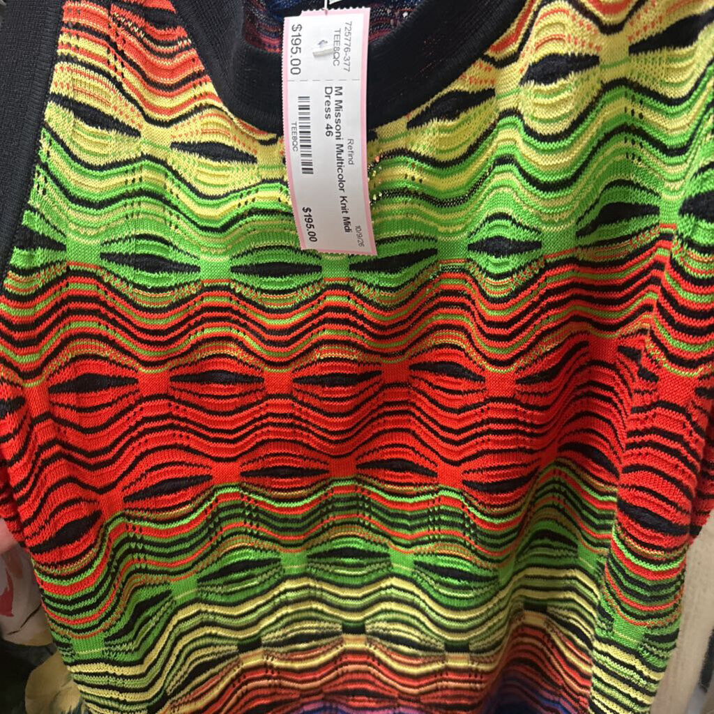 Multicolor Knit Midi Dress