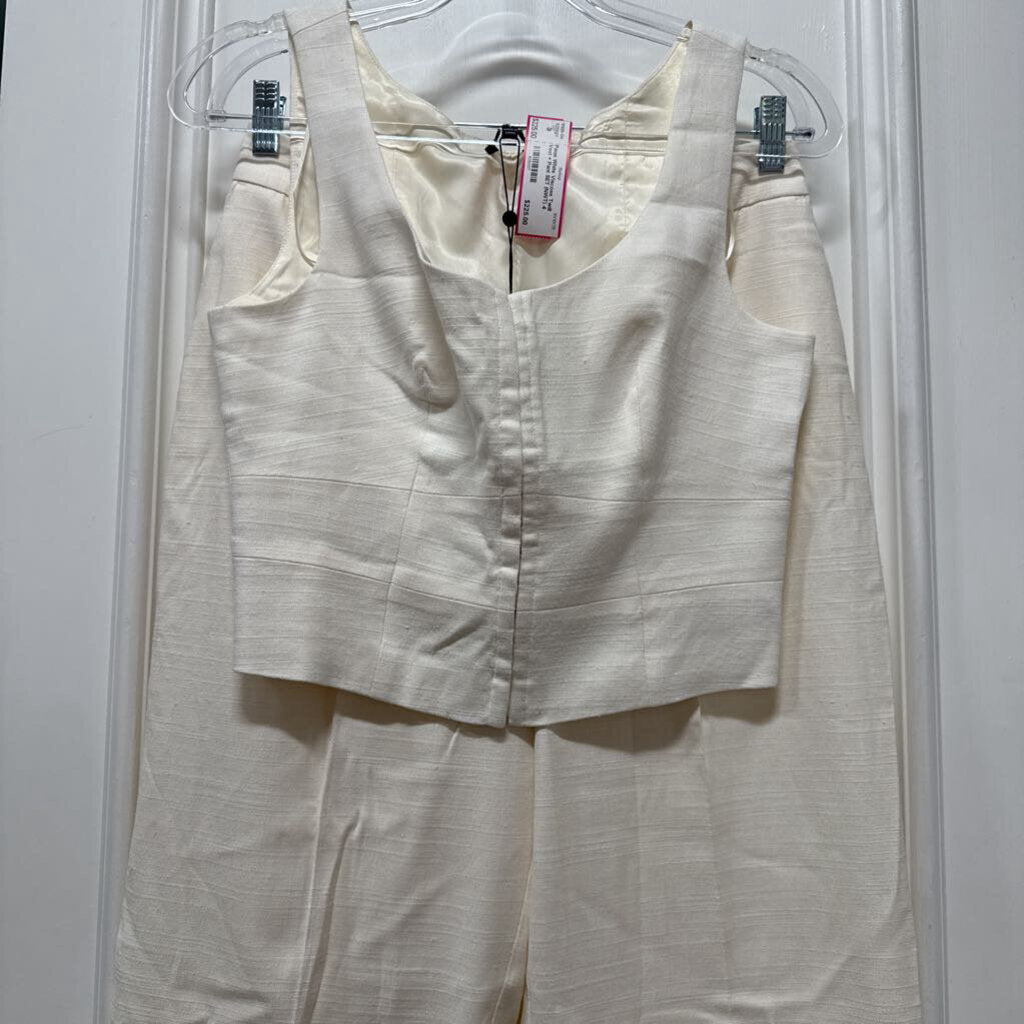 White Viscose Twill Vest + Pant SET (NWT)