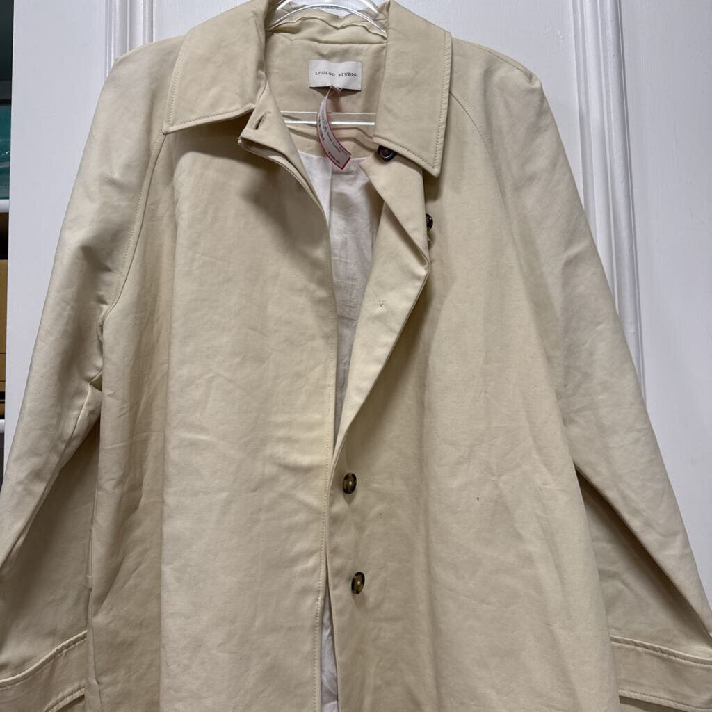 Beige Cotton Trench Coat