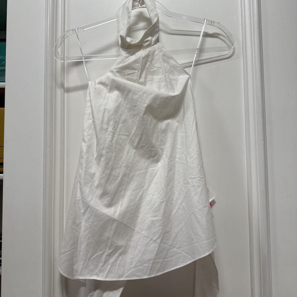 White Cotton Halter Top