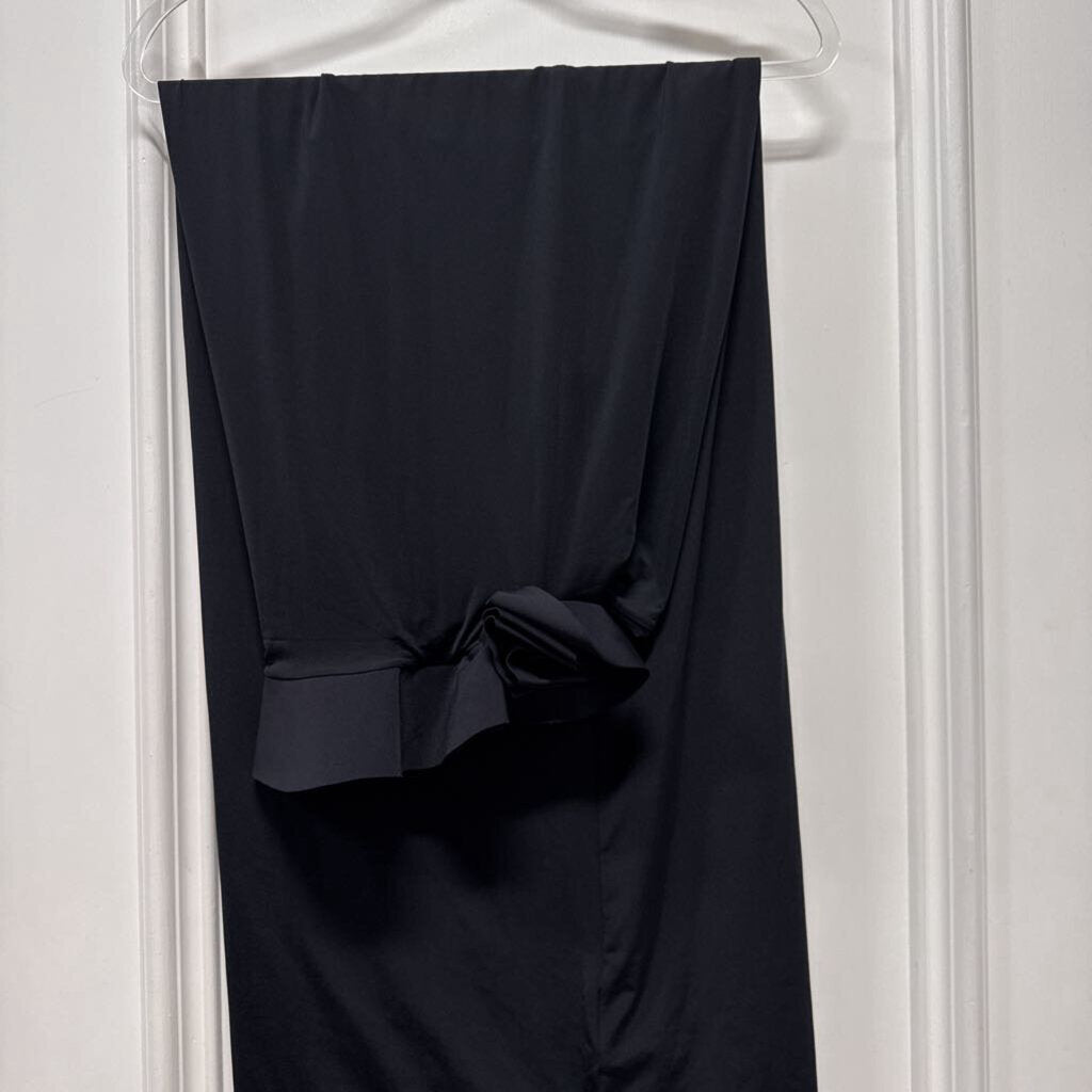 Black Poly Strapless Dress