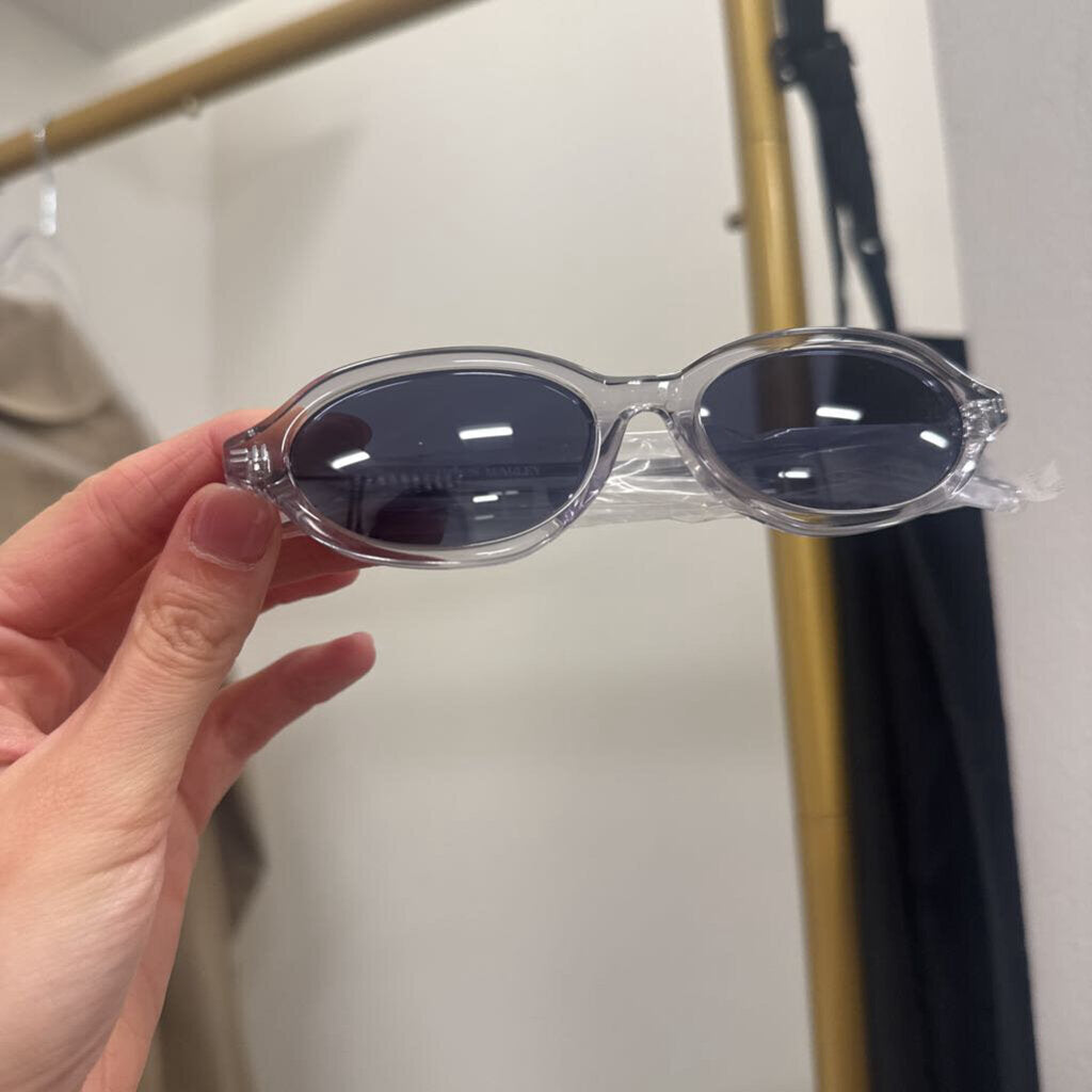Clear Oval Sunglasses w/ Case