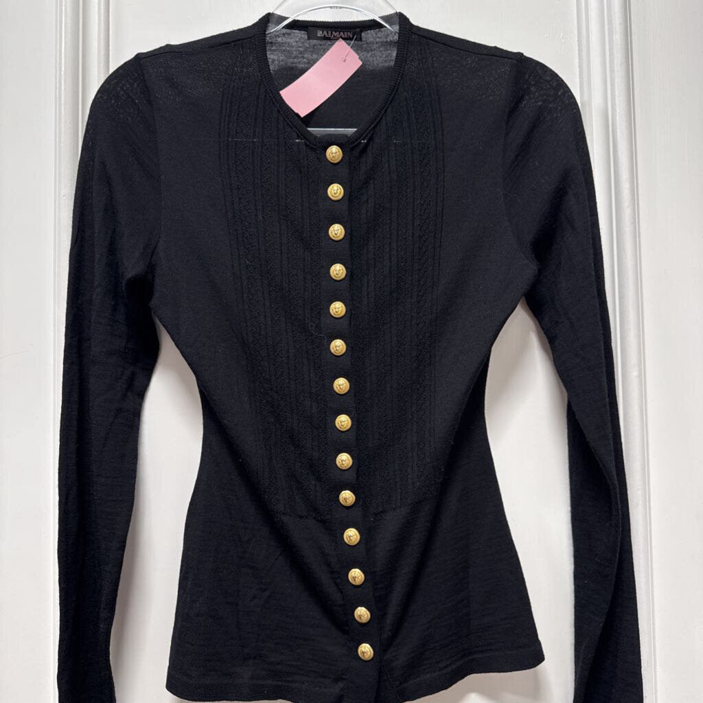 Black Wool Cardigan