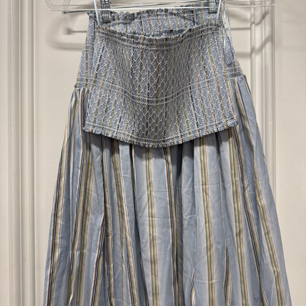 Blue Striped Cotton Tank/Skirt SET