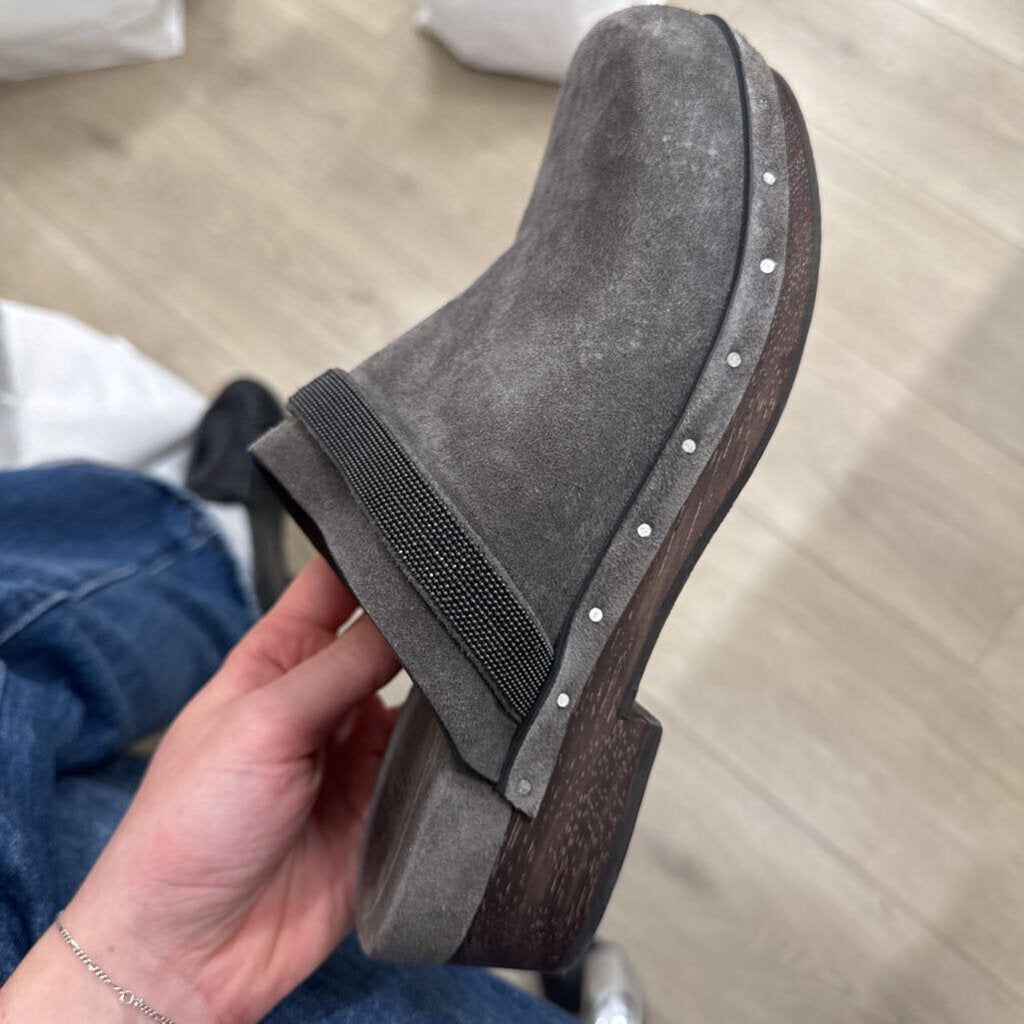 Grey Suede Clog