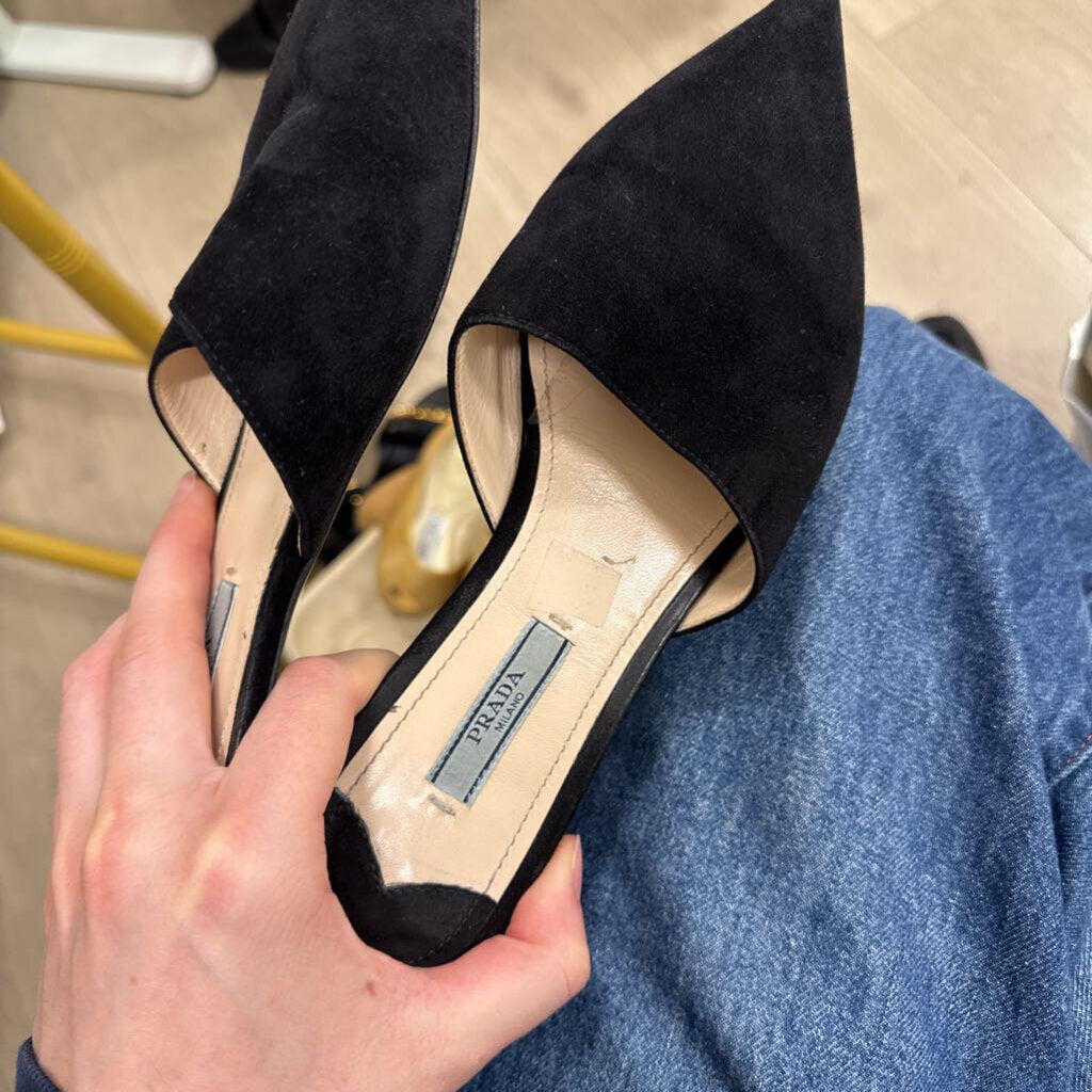 Black Suede Mule