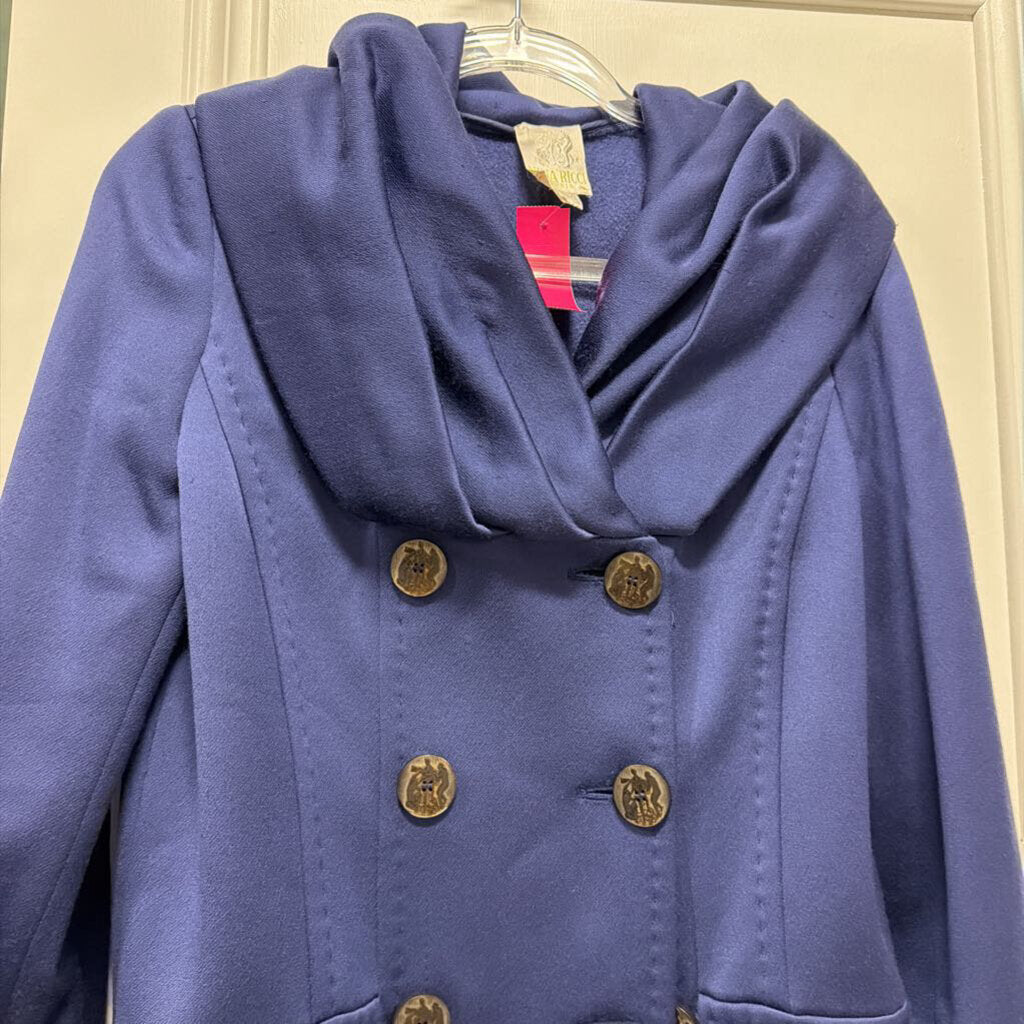 Blue Wool/Angora/Cashmere Blend Coat