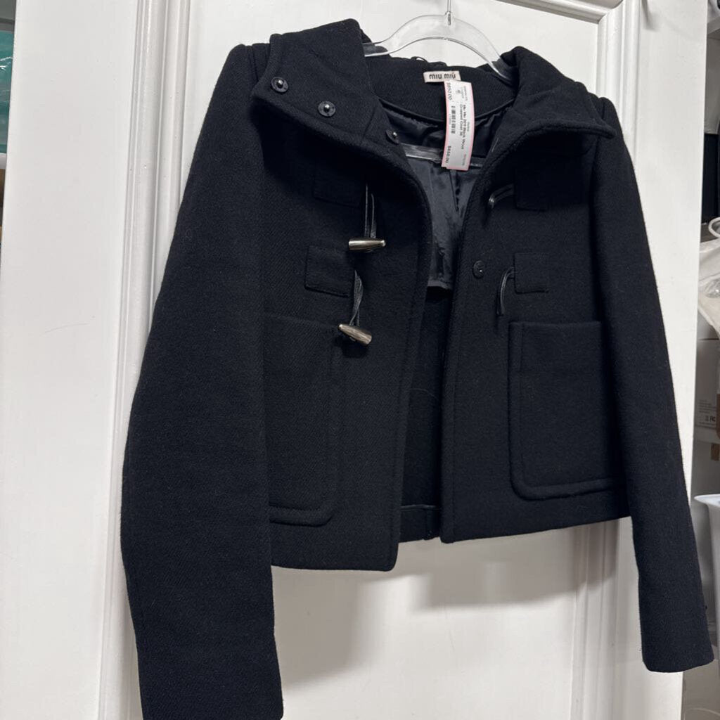 2011 Black Wool Cropped Coat