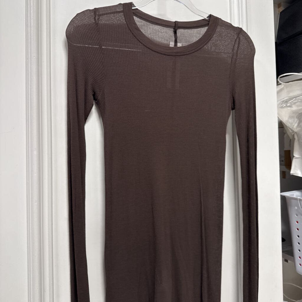 Brown Viscose/Silk Ribbed Top