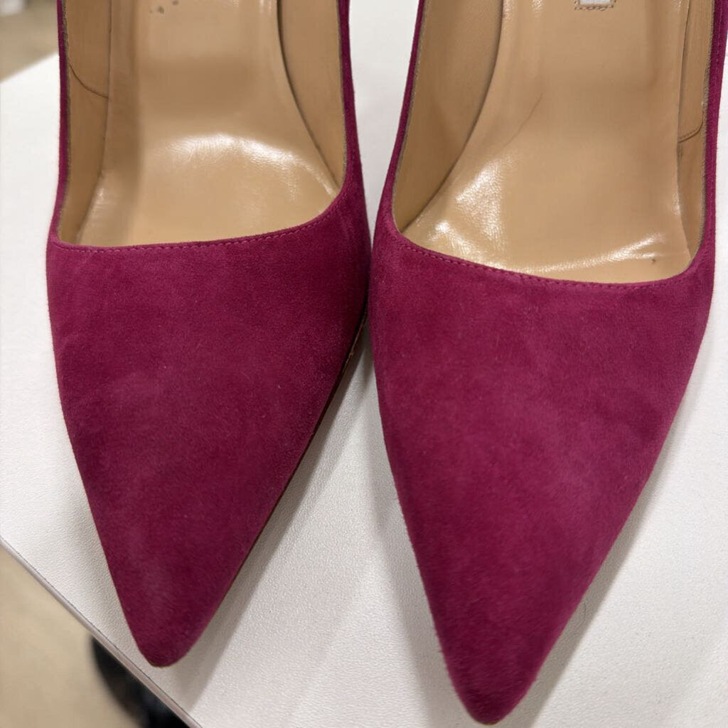 Manolo Blahnik Purple Suede Pump