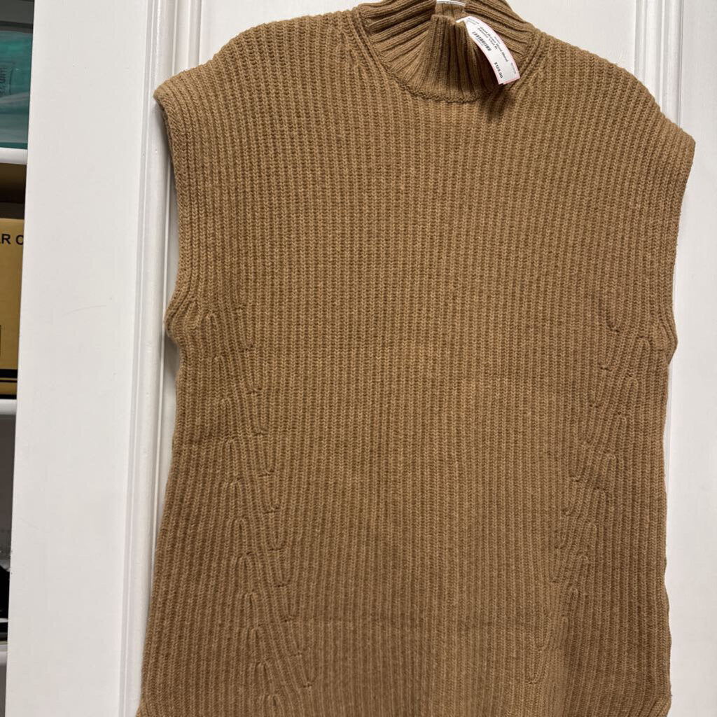 Brown Wool Blend Sweater Vest