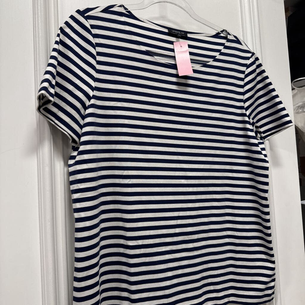 Blue/White Cotton Striped Tee