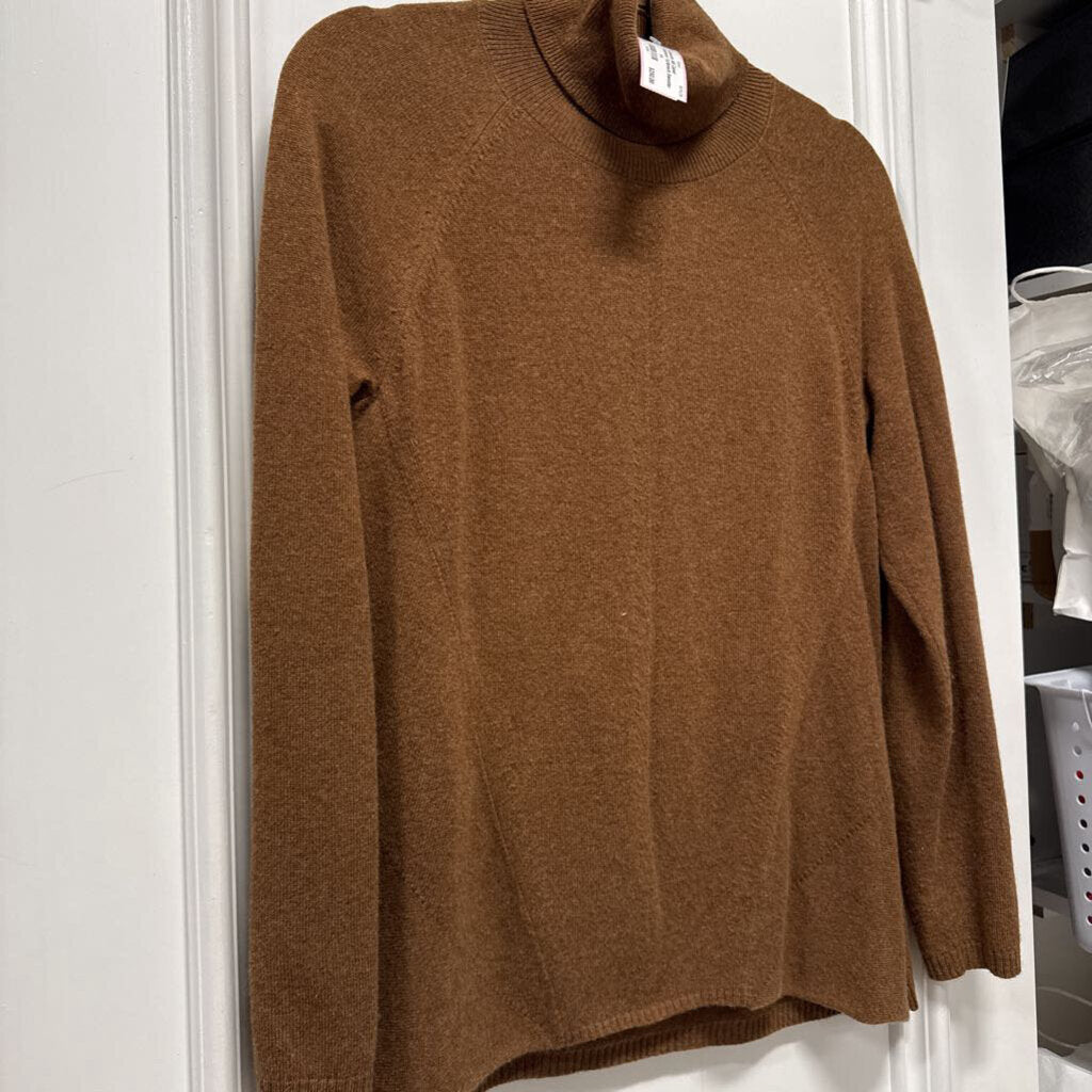 Camel Cashmere Turtleneck Sweater