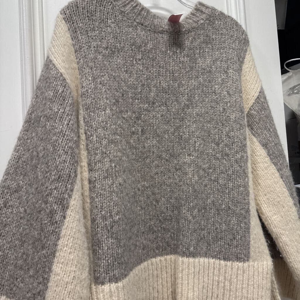 Grey/Cream Angora Blend Sweater