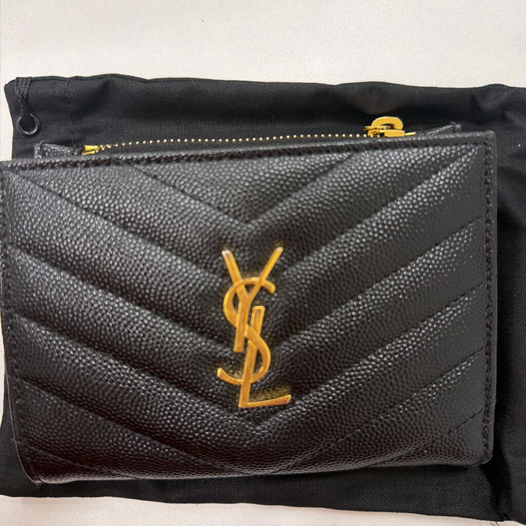 Black Leather Compact Wallet
