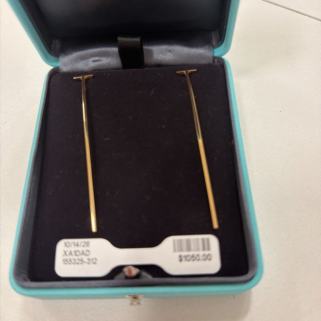 18k Rose Gold T Bar Earrings (full set)