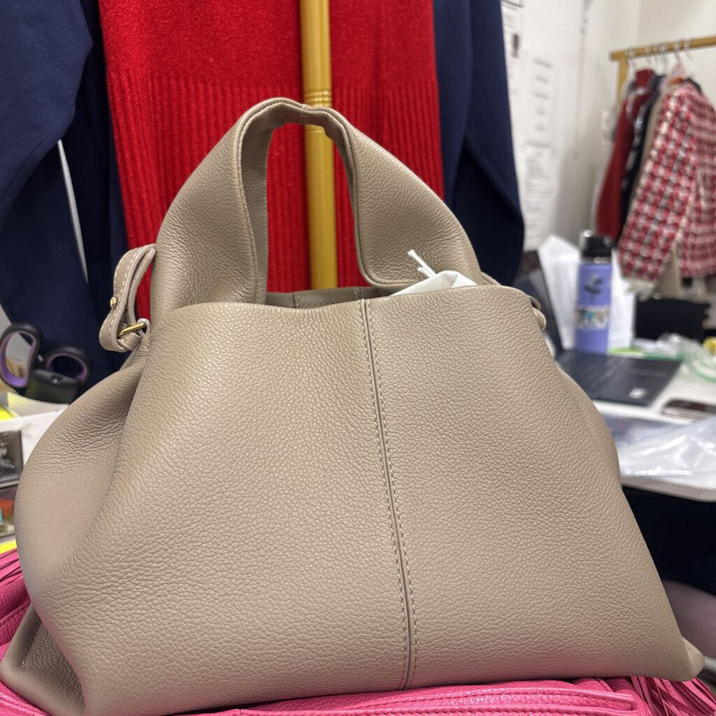 Taupe Leather Top Handle Bag (540)