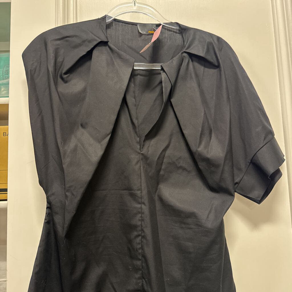Black Cotton SS Top