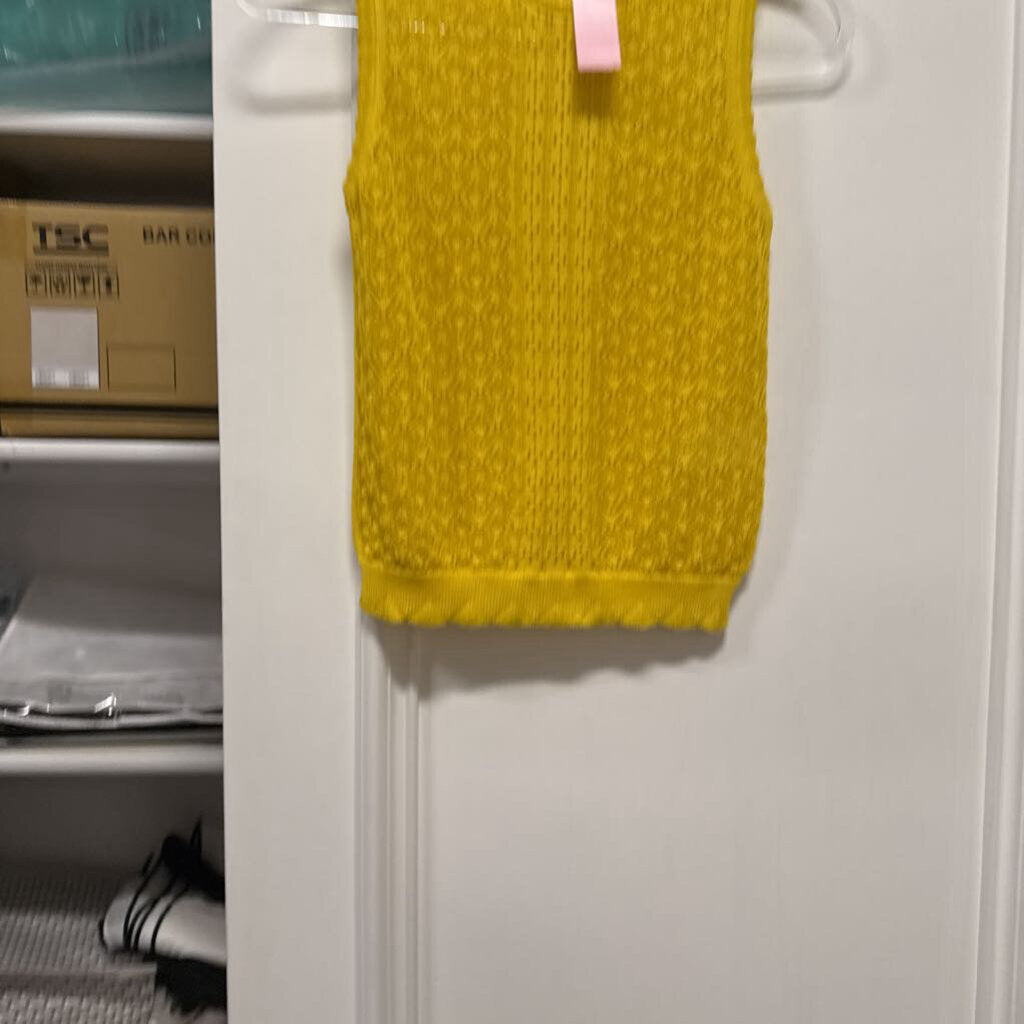 Yellow Viscose Blend Knit Tank