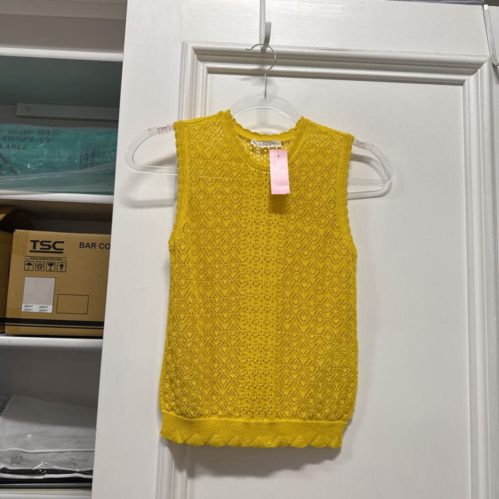 Yellow Viscose Blend Knit Tank