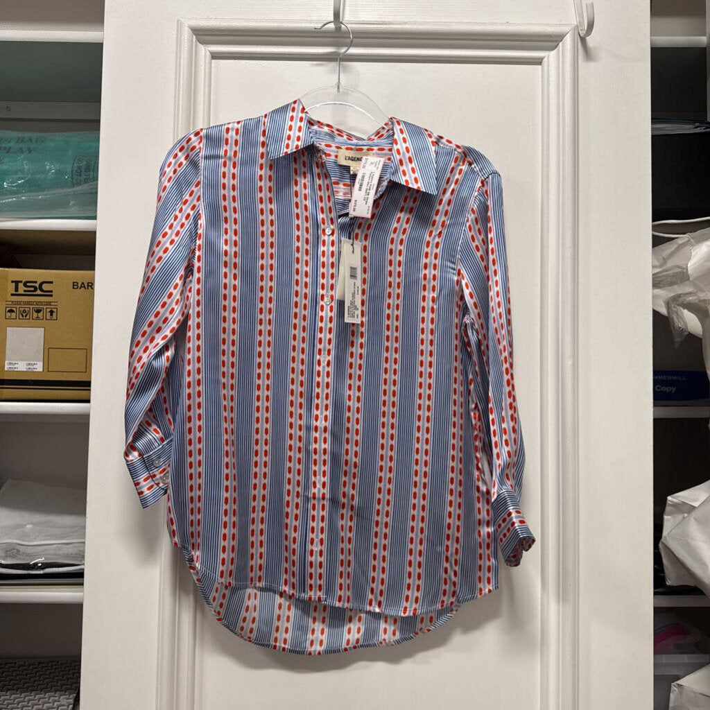 RWB Silk Stripe Pattern Shirt (NWT)