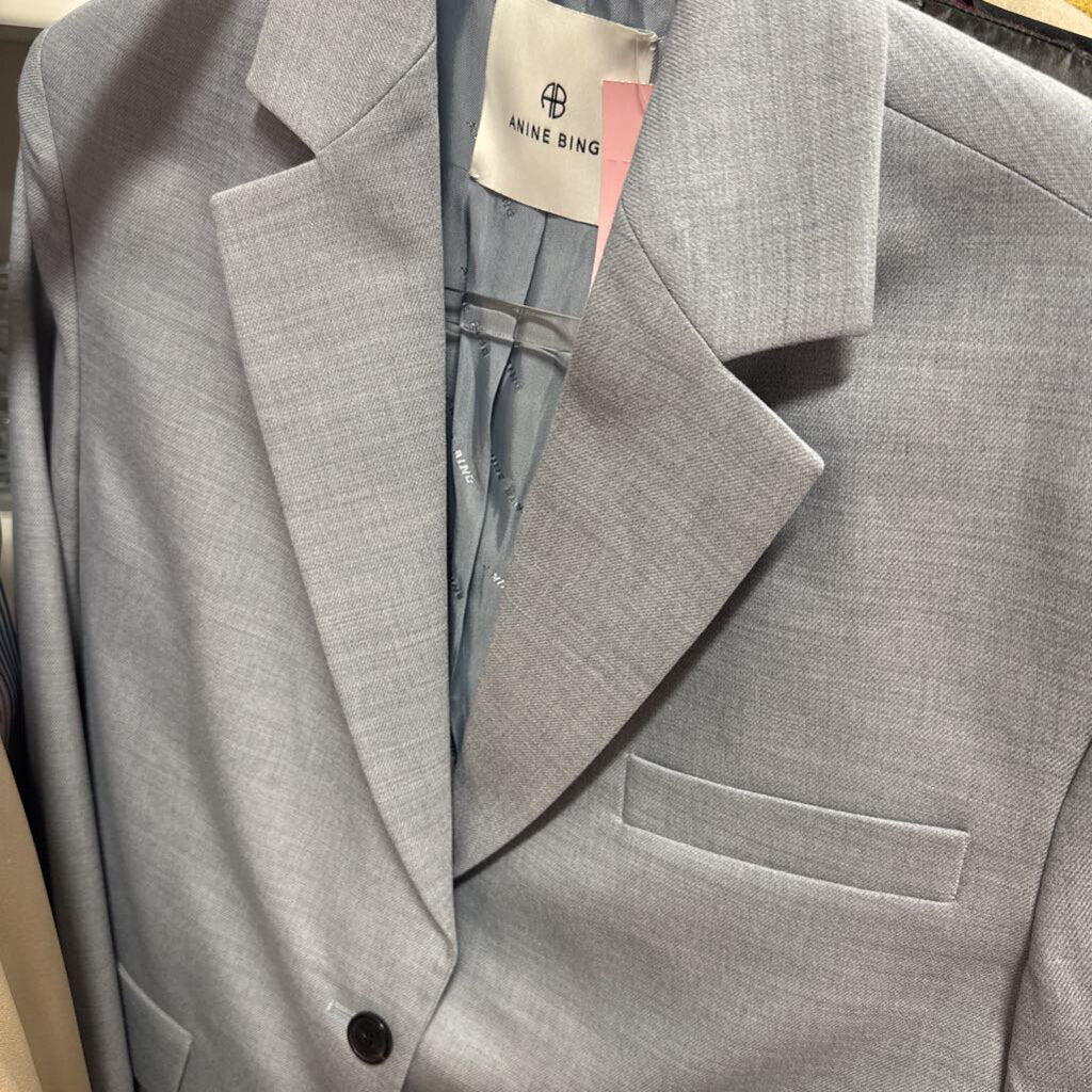 Blue Poly/Wool Blend Blazer