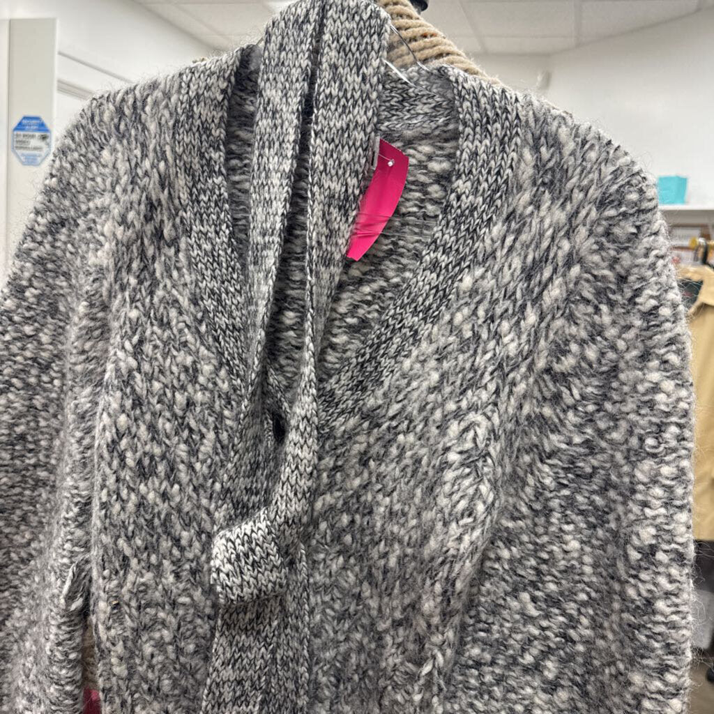 Grey Alpaca Blend Belted Cardigan