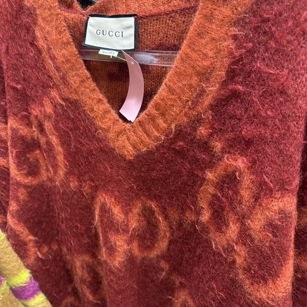 Orange Brushed Mohair GG Sweater