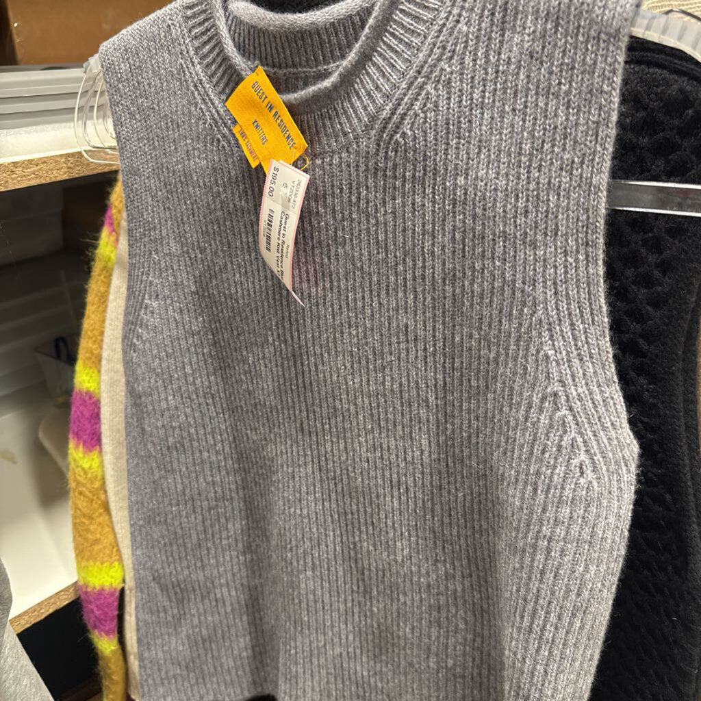 Blue Grey Cashmere Knit Vest